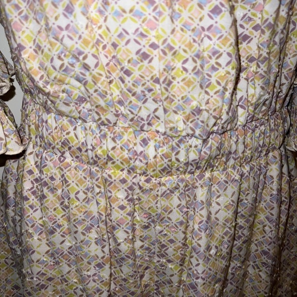 Fate Multicolored Womens Romper Shorts Geometric Size Medium 3/4 Sleeve - Picture 7 of 13